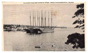 Postcard BOAT SCENE Damariscotta Maine ME AU9394