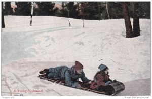 A Young Enthusiast, Father and daughter on sled, 00-10s