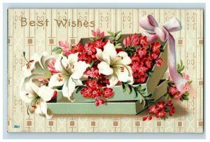 c.1910 Winsch Back fab Lilies Flowers In Box Lovely Vintage Postcard P51