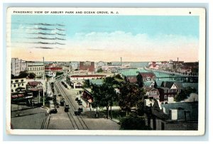 1925 Panoramic View Of Asbury Park And Ocean Grove New Jersey NJ Postcard 