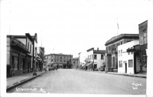 J65/ Chilliwack B.C. Canada RPPC Postcard c1940s Main Street Stores  185