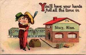 Minnesota Stacy Romantic Couple At Train Station 1915