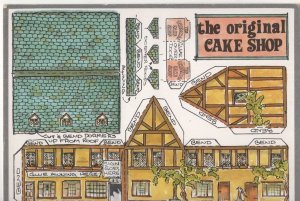 Build A Cake Shop Bakery Novelty Rare 1970s Cut Out Postcard