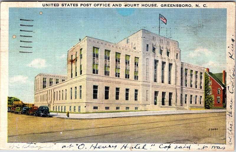 Postcard COURT HOUSE SCENE Greensboro North Carolina NC AM1551