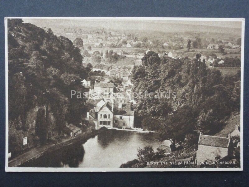 Somerset CHEDDAR Birds Eye View from Lion Rock - Old Postcard