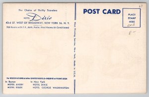Hotel Dixie Cafe Bar New York Adv Mount The Jockeys Novelty Postcard H31
