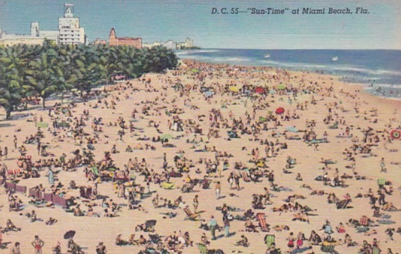 Florida Miami Beach Sun Time Curteich