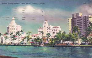 Florida Miami Beach Scene Along Indian Creek  1952