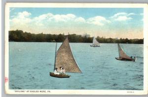 Old Postcard-Sailing..Boats..Eagles Mere,Pennsylvania
