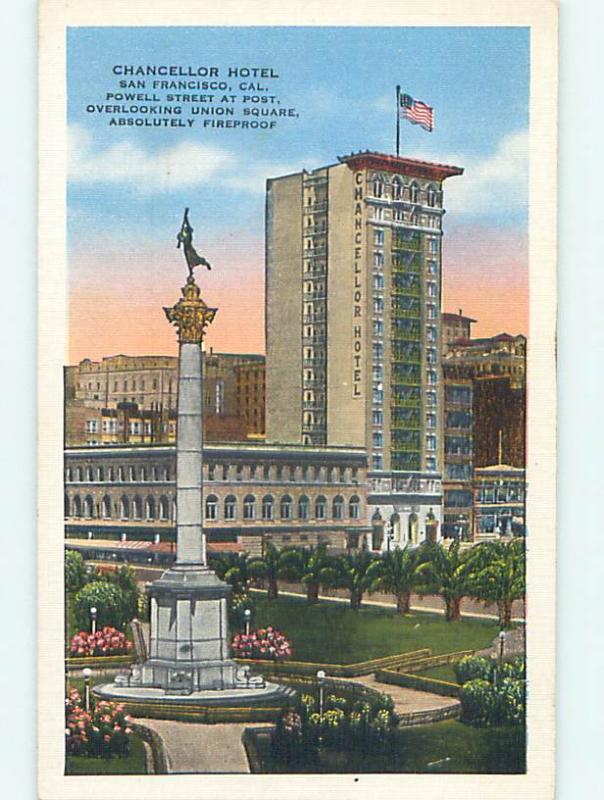 Unused W-Border CHANCELLOR HOTEL San Francisco California CA Q7311@