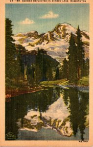 Washington Mt Rainier Reflected In Mirror Lake