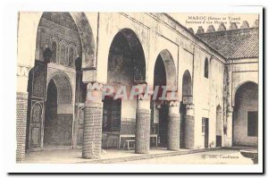 Morocco Postcard Old Interieur d & # 39A Arab house