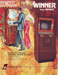 Winner Arcade Flyer Original Retro Video Game Art Print Sheet 1974 