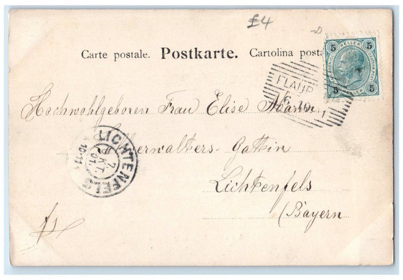 1901 Greetings from Telfs Aribergbahn Tyrol Austria RPPC Photo Postcard