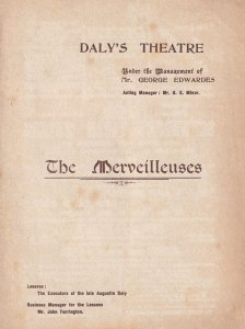 The Lady Dandies Sidney Herbert Comic Opera Dalys Old Theatre Programme