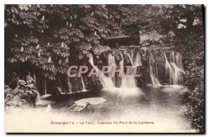 Old Postcard Ermenonville the Lantern Bridge Waterfall Park