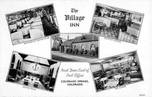 Colorado Springs Colorado Village Inn Multiview Antique Postcard K69522