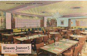 Postcard Howard Johnson's Wedgewood Room Restaurant Woodbridge NJ Mid Century Ad