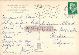 Postcard Modern Brittany Colored Evening of summer on a Breton river between ...