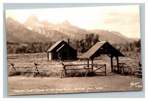 Vintage 1930's Postcard Menor's Ferry Mission Snake River Jackson Hole Wyoming