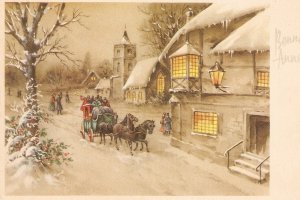 Diligence in a village  Nice vintage French Greetings PC