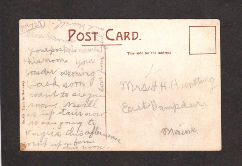 Me Ticonic Falls Railroad train Bridge Kennebec River Waterville Maine Postcard