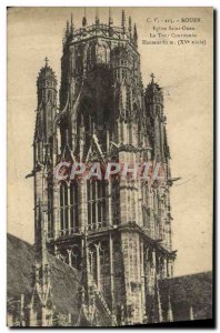 Old Postcard Rouen Eglise Saint Ouen crowned Tour