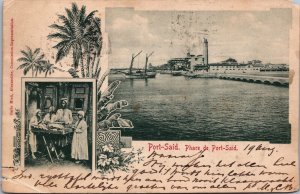 Egypt Port Said Phare de Port Said Vintage Postcard C128