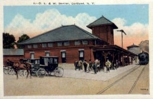 D.L.&W. Station, Cortland, NY, USA Railroad Train Depot Unused very light cre...