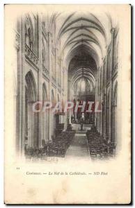 Old Postcard Coutances Nave of the Cathedral