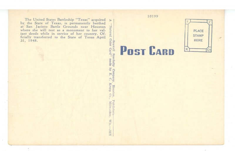 TX - San Jacinto Battle Grounds. US Battleship Texas