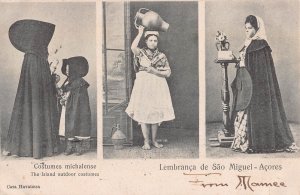 PORTUGAL-LES ACORES-Lembrança de Sao Miguel-Costumes Michalenses~1900s POSTCARD