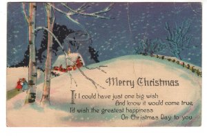 Christmas, Winter Scene, Used 1932, Split Ring Cancel, Nova Scotia