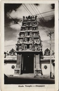 PC SINGAPORE, HINDU TEMPLE, Vintage REAL PHOTO Postcard (B42280)