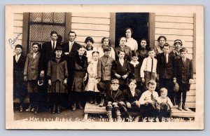 J87/ Ava Ohio RPPC Postcard c1910 Halley's Ridge School Noble County 1144