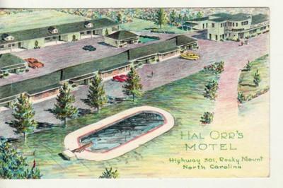 Art by WALTER BOWERS  Hal Orr's Motel, ROCKY MOUNT, NC  p...