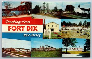 Fort Dix New Jersey~Military Banner Greetings~Multi-Views US Army Post~1960s