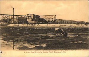 Searsport Maine ME B&A Coal Pockets Macks Point c1910 Vintage Postcard