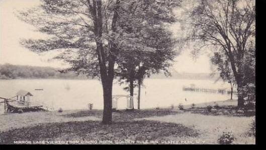 New York Ulster Park Mirror Lake Viewed From Dinning Room Golden Room Inn Artvue