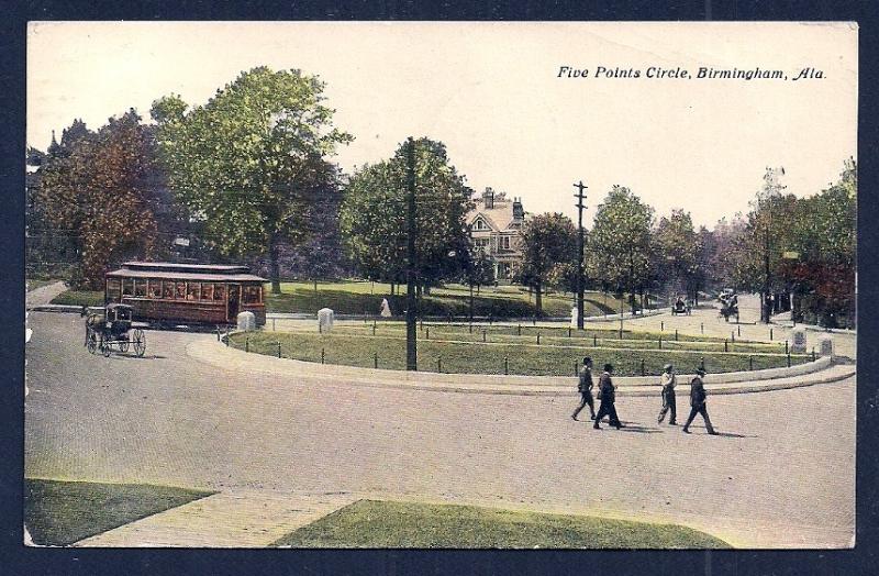 Five Points Circle Birmingham Alabama used c1911