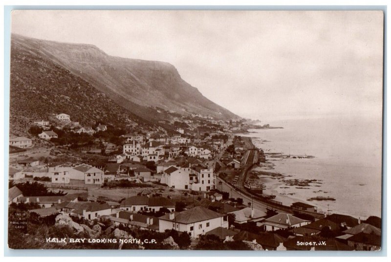 c1905 Kalk Bay Looking North C.P. Cape Town South Africa RPPC Photo Postcard