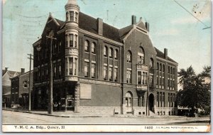 VINTAGE POSTCARD THE Y.M.C.A. BUILDING LOCATED AT QUINCY ILLINOIS POSTED 1909