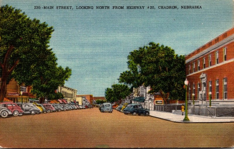 Nebraska Chadron Main Street Looking NOrth From Highway #20