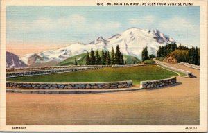 postcard Mt. Rainier As Seen from Sunrise Point  Washington