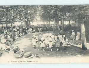 Divided-Back GIRLS PLAY IN SCHOOLYARD Vichy France hn6332