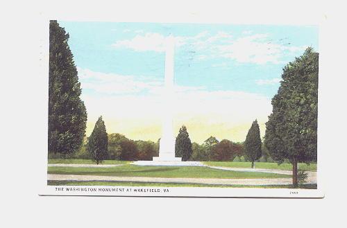 Washington Monument, Wakefield Virginia, Used 1933