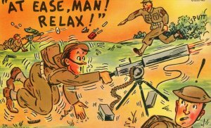 Postcard Comical Military, At Ease . Man !,Relax !         N2