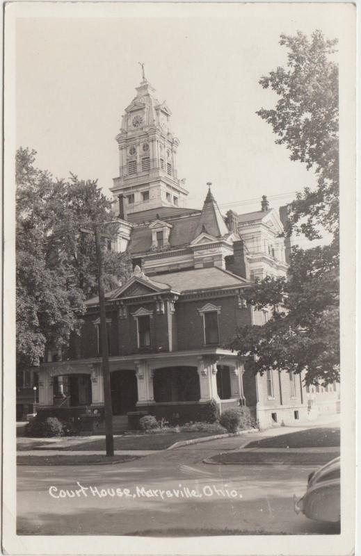 Ohio Real Photo RPPC Postcard 1946 MARYSVILLE Union County Court House