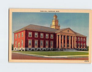 Postcard Town Hall, Wareham, Massachusetts