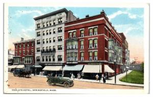 Cooleys Hotel, J.I. Fegan & Co. Leavitt Clothing Co. Springfield, MA Postcard